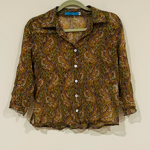 Johnny Was Y2K 100% Silk Floral Paisley Slip Dress Set - Picture 10 of 16